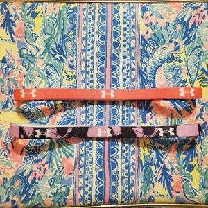 Under Armour Pink Purple & Black Workout Headbands